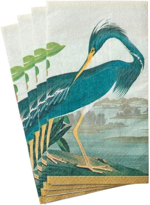 Packs 15 Caspari Audubon Birds Paper Guest Towel Napkins, Two