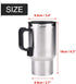 Portable Stainless Steel Electric Car Kettle, 450ml Travel Mug with Auto Charger, Airtight Lid, Heated Coffee Tea Cup