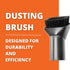 Fein Rotating Dusting Brush - Efficient Cleaning Attachment for Turbo Wet/Dry Dust Extractors, Natural Bristles, 2-3/4"