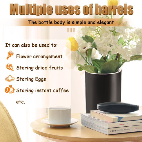 Kitchen Utensil Holder, Tableware Storage Bucket with Removable Divider and Wooden Base