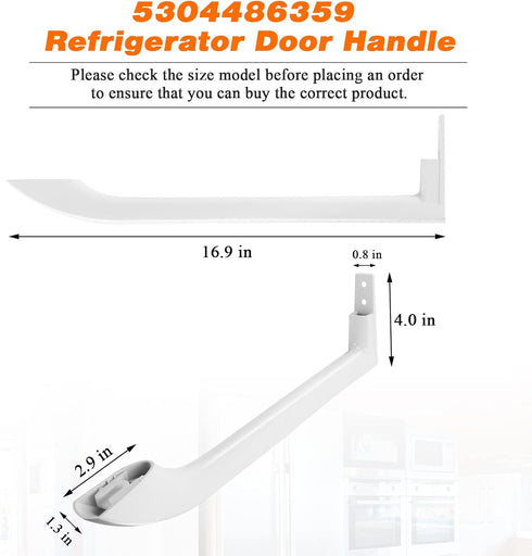 Blutoget Refrigerator Door Handle Slope Right 1 Pack, Fit for Frigidaire Models, Replaces 5304504507, 242059501