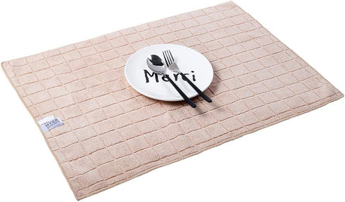 8 Pack 26 18 Inch Microfiber Dish Towels - Soft, Super Absorbent and Lint Free Kitchen Towels - (Lattice Designed Camel