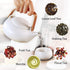 2cup 800ml ZENS Teapot with Infuser, Ceramic Japanese Teapot for Loose Leaf Tea, Small Matte White Porcelain Tea Pot