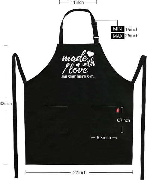 Funny Aprons for Women - Kitchen Chef Cooking Baking BBQ Grill Aprons with 2 Pockets