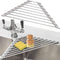 Triangle Dish Drying Rack, Multipurpose Roll-up Drying Rack for Sink Corner, Stainless Steel Dish Drainer Mat (Grey)