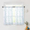 MRTREES Sheer Tier Curtains, Christmas Kitchen Tiers Rod Pocket, Leaf Embroidery Bathroom Curtain Panels, Aqua Blue