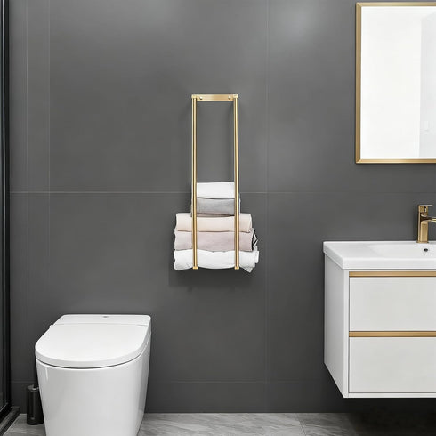 Towel Racks for Bathroom, NEWRAIN Stainless Steel Rolled Towel Storage Wall Mounted Bath Towel Holder for Folded Large