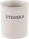 KooK Large Utensil Crock, Ceramic Holder for Kitchen Counter, Heavy & Stable Caddy, Farmhouse Decor, Cream, 6”