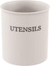 KooK Large Utensil Crock, Ceramic Holder for Kitchen Counter, Heavy & Stable Caddy, Farmhouse Decor, Cream, 6”