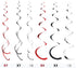 Blulu 30 Pcs Rock and Roll Theme Music Party Decorations, Retro Foil Swirl Hanging Swirls for 50s 60s Disco Event