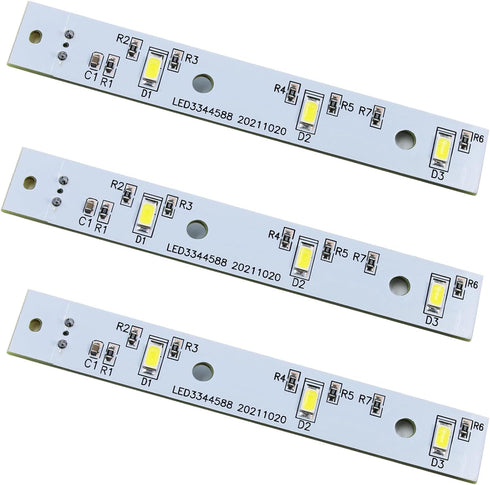 WR55X26671 Refrigerator LED Light Board for GE Freezer (3 Pcs)
