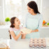 Flexzion 12 + 6 Cups Ceramic Egg Holder - 18 Porcelain Egg Tray Container for Refrigerator Countertop Display