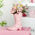 5.9 Inch Country CroBlissful Cowgirl Boot Vase for Book Shelf Ceramic Cowboy Decoration Arrangements Nice Western