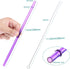 Dakoufish BPA-Free 12 Piece Reusable Clear Plastic Glitter Drinking Straws (11 Inch, Pink) Plus Cleaning Brush