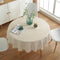 meioro Linen Round Tablecloth, Fabric Circle Table Cloth with Tassels, Washable Wrinkle