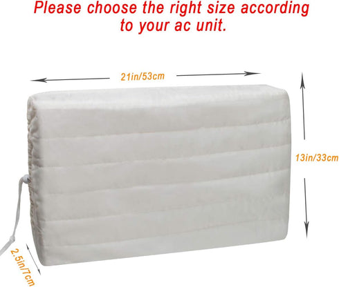 Luxiv Indoor Air Conditioner Cover - White Window Unit Protection, Anti-Rust Adjustable Cover with Free Elastic Straps