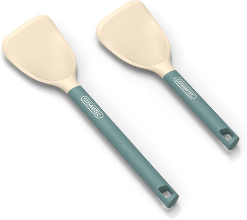 Silicone Mini Spatula with Stainless Steel Inner Core, Flexible Beveled Turner, Heat Resistant Cooking Utensils