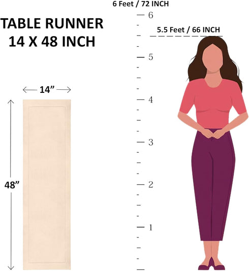 Solino Home Linen Table Runner 48 Inches - 100% Pure Linen Camel Table Runner for Dresser and Coffee Tables