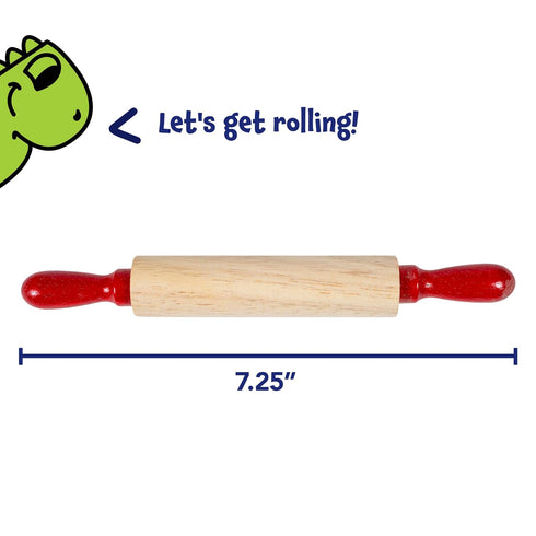 2 Set 6 7.25 inches READY LEARN Mini Wooden Rolling Pins | of | | Turning Handles | Play Dough Rollers for Crafts