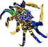 6" WitnyStore Blue Rainbow Crab Artistic Blown Glass Figurine Premium Hand-Blown Statue Tabletop Decoration Unique