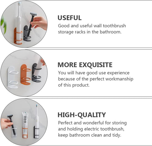 DOITOOL 2pcs Wall Mounted Shelves Toothbrush Holder Rack Organizer for Bathroom Vanity Countertops Office Electric