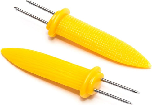 Fox Run 5398 Jumbo Corn Holders, Set of 8, Stainless Steel and Plastic