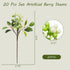20 Pack 9.8 inch SHACOS Artificial White Berry Stems PCS Fake Berries Branches Spray with Green Leaves Small Berry