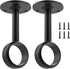 SDTC Tech 1-1/4 Inch Curtain Rod Ceiling-Mount Bracket - Stainless Steel Flange Rod Holder with Matching Screws, Black