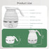 Portable Travel Foldable Electric Kettle, 850W Fast Boiling, Food Grade Silicone, 700ml, 110V, White