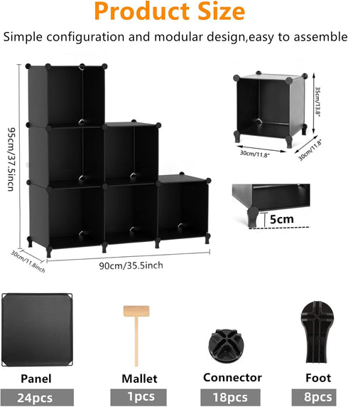 6 Closet AWTATOS Cube Storage Organizer, Storage Cubes Shelves Bookshelf, Cube Organizers and Storage, DIY Stackable