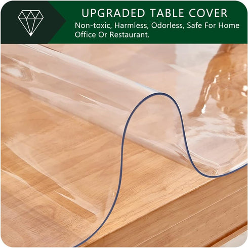 FEHAONST 16x44 Inch Clear Table Cover Protector Pad Plastic Table Cover Mat for Writing Desk Dining Table Coffee Table
