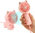 QearFun Mini Hand Held Fan, Portable Lanyard Fan with USB Rechargeable Battery, 3 Speed, 8-12 Hours, Pink & Green