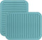 Silicone Trivets for Hot Dishes - Heat Resistant Hot Pads for Kitchen Counter, Set of 2 Teal Table Trivet Mats