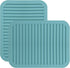 Silicone Trivets for Hot Dishes - Heat Resistant Hot Pads for Kitchen Counter, Set of 2 Teal Table Trivet Mats