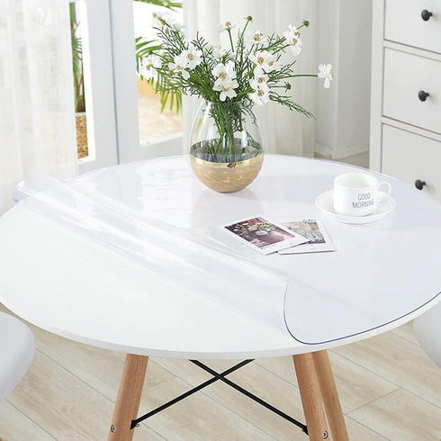 VeeCano 16 Inch 2Pcs Round Clear Plastic Table Protector Cover PVC Vinyl Desk