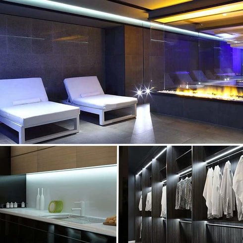 300 2835 6000K 12V 16.4ft/5m White LED Strip Lights, Waterproof cuttable SMD LED Tape, Flexible Ribbon, Kitchen Cabinet
