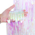CCINEE 2pcs Metallic Foil Fringe Curtain - Transparent Pink Backdrop for Party Decoration