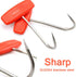 TIHOOD 2PCS T Shaped Boning Meat Hooks, 6 inch Stainless Steel Butcher Shop Tool Kit (Orange x2)