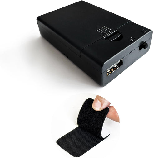3 AA Battery Box with USB Output Port for LED Lights, 4.5-5V