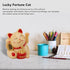 Bewinner Solar Powered Waving Cat, Cute Good Luck Wealth Home Display Car Decor Feng Shui Decoration (Yellow)