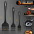 Walfos 3 Size Basting Brush - High Heat Resistant Silicone Pastry Brushes for Kitchen Cooking, Barbecue, Baking,