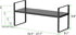 Expandable Cabinet Storage Shelf, Stackable Organizer Rack for Kitchen Bathroom Pantry, Heavy Duty Black