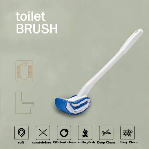 Toilet Brush Bowl Brush, Bathroom Brush for Deep Cleaning, Scratch-Free Curved Good Grip (2 Pack)
