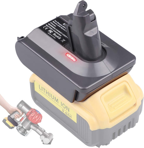 for Dyson V6 Adapter for Dewalt 20V Battery, Convert to for Dyson V6 Absolute/Motohead/Animal+Fluffy