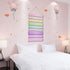 JEVUVU Pink Room Decor for Teen Girls Aesthetic, Cute Bedroom Wall Decor for Baby Girl, Boho Rainbow Wall Art Signs