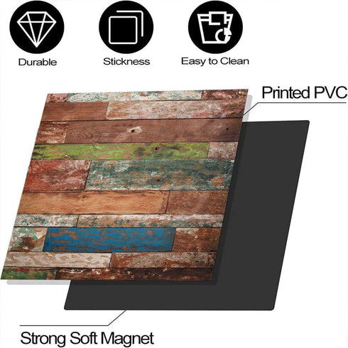 Old Wood Plank Dishwasher Magnetic Cover, Self Adhesive Magnet Refrigerator Decal, Home Appliances Decorative Stickers