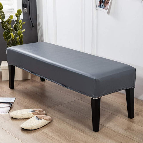 42.12-53.94in CALIDAKA PU Leather Bench Cover - Elastic Soft Stretch Slipcover, Removable Washable Protector for Bench