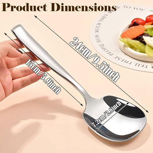 X-Large Buffet Serving Spoon,Square head Spoon,316L Stainless Steel Heavy duty Serving Spoon,Dishwasher Safe 9.5 x 2.8 inches 1Pack