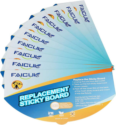 Faicuk FA-FLT07 Pack 10 Replacement Glue Board for Wall Sconce Fly Light