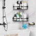 Moforoco Corner Shower Caddy Shelf Organizer Rack, Self Adhesive Black Bathroom Shelves Basket, Home Wall Shower Inside